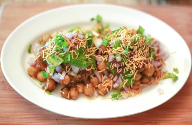 Aloo Tikki Channa Chat.